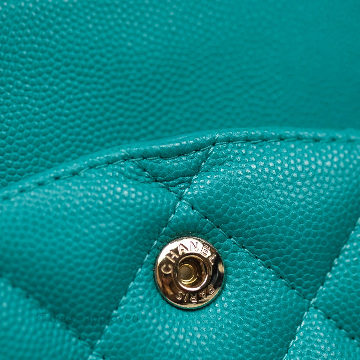 Chanel Jumbo Double Flap Turquoise Caviar Gold Hardware⁣⁣