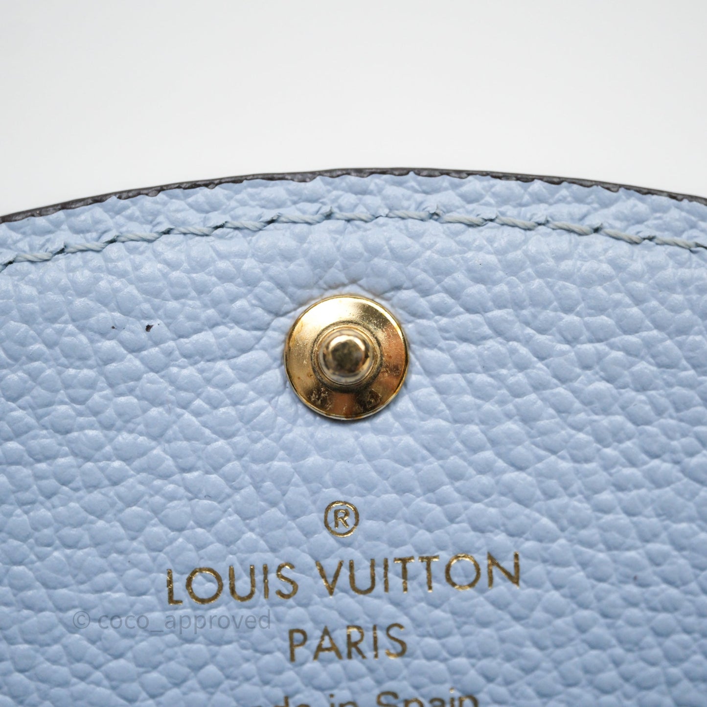 Louis Vuitton Rosali Coin Purse Empreinte Bleu Nuage Gold Hardware