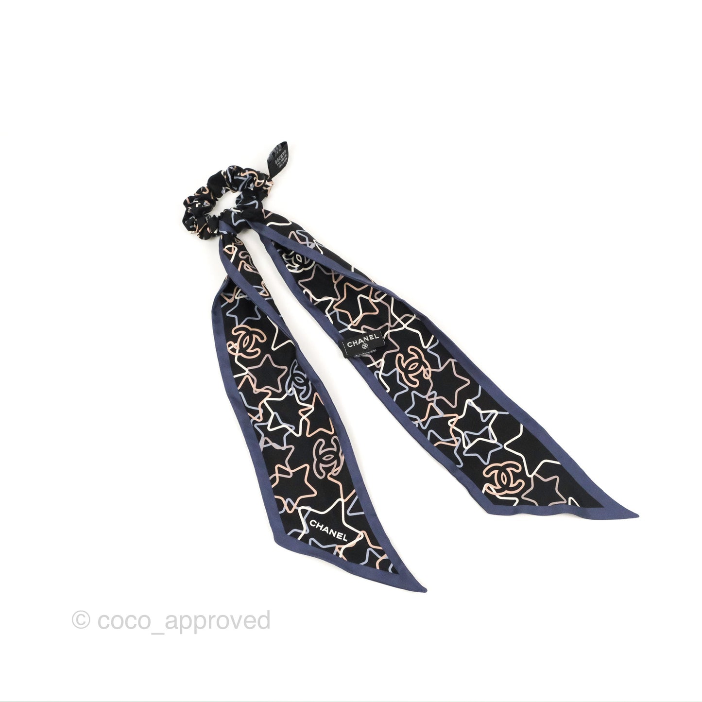 Chanel CC Star Silk Hair Accessory Black