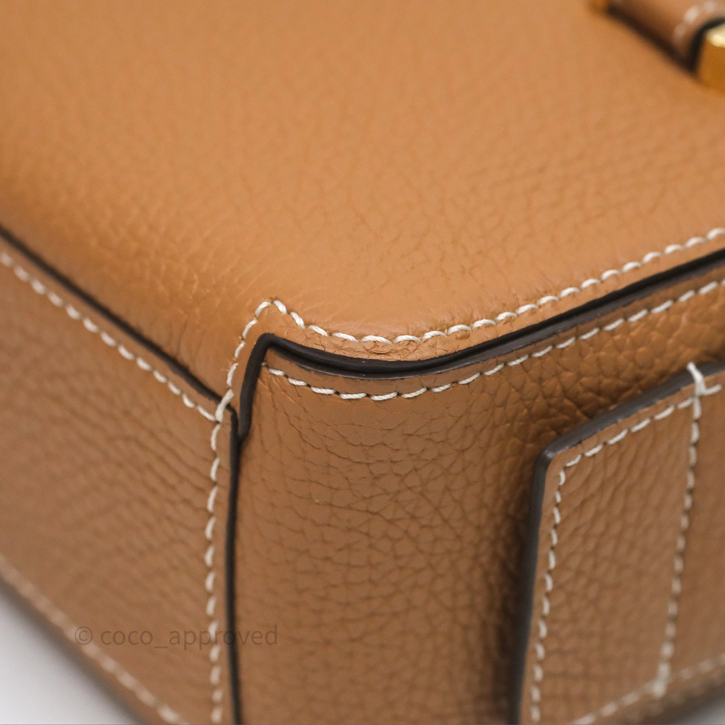 Delvaux Cool Box Nano Taurillon Soft Grained Calfskin Vegetal Ivory Gold Hardware