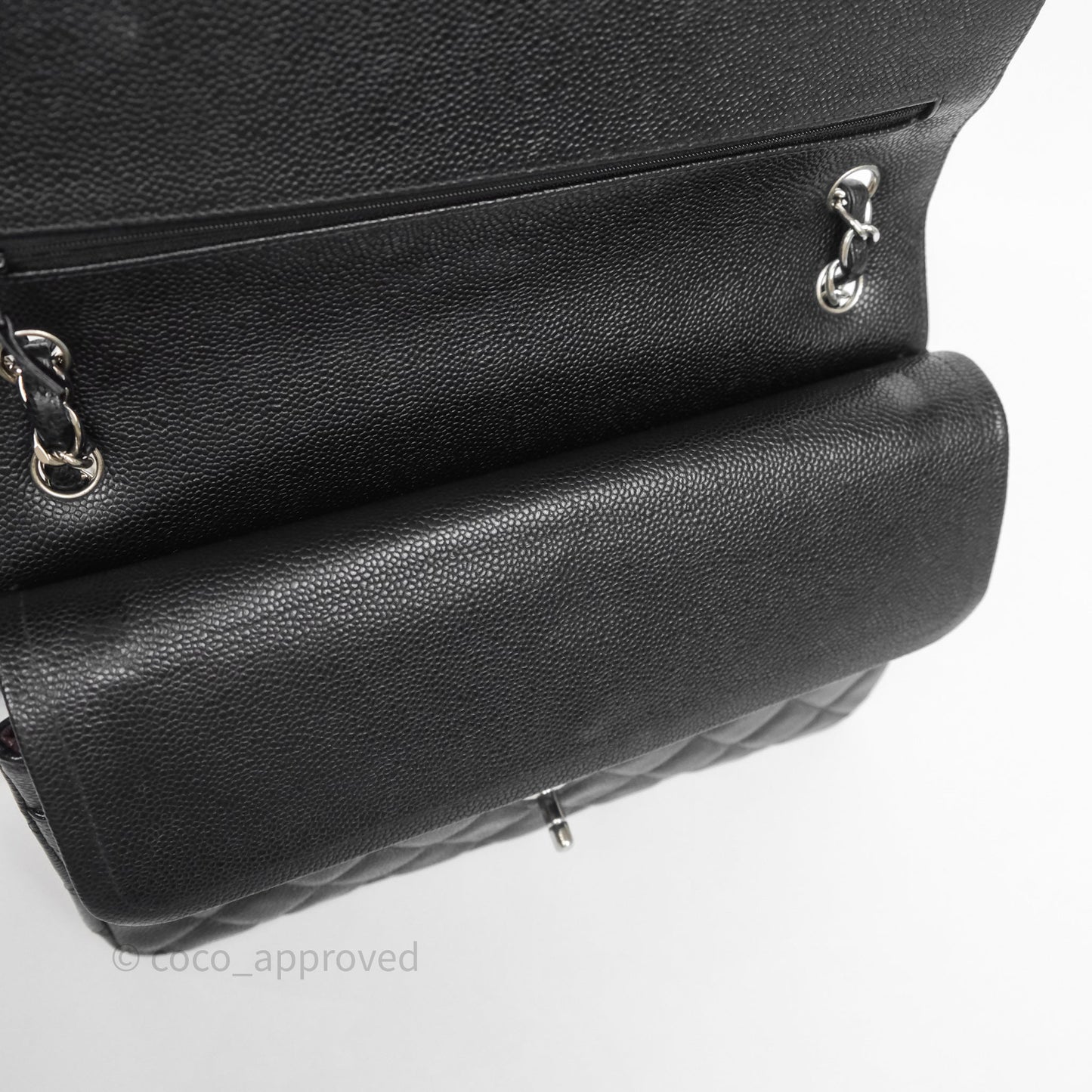 Chanel Jumbo Double Flap Black Caviar Silver Hardware⁣⁣