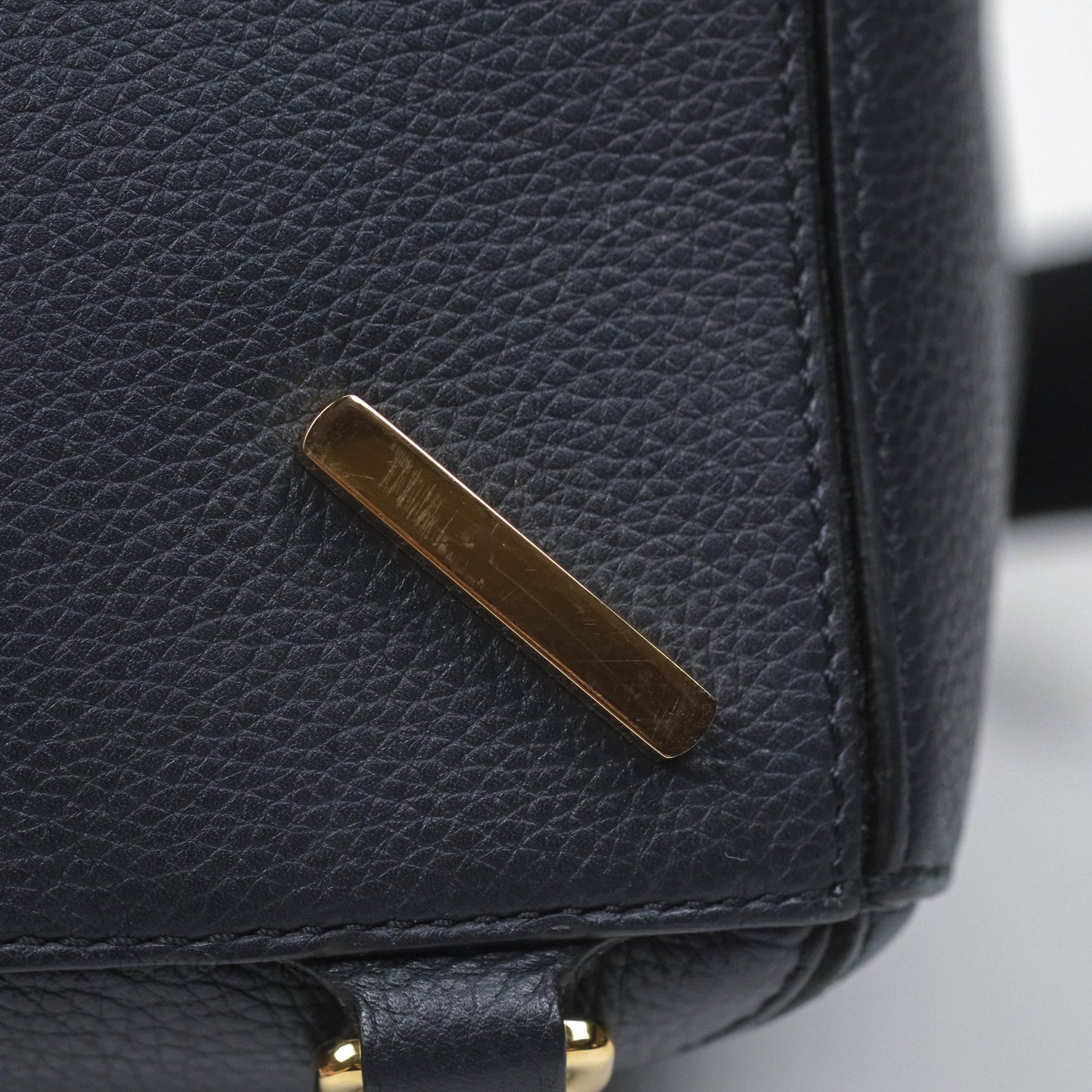 Loewe Medium Puzzle Bag Navy Calfskin Gold Hardware