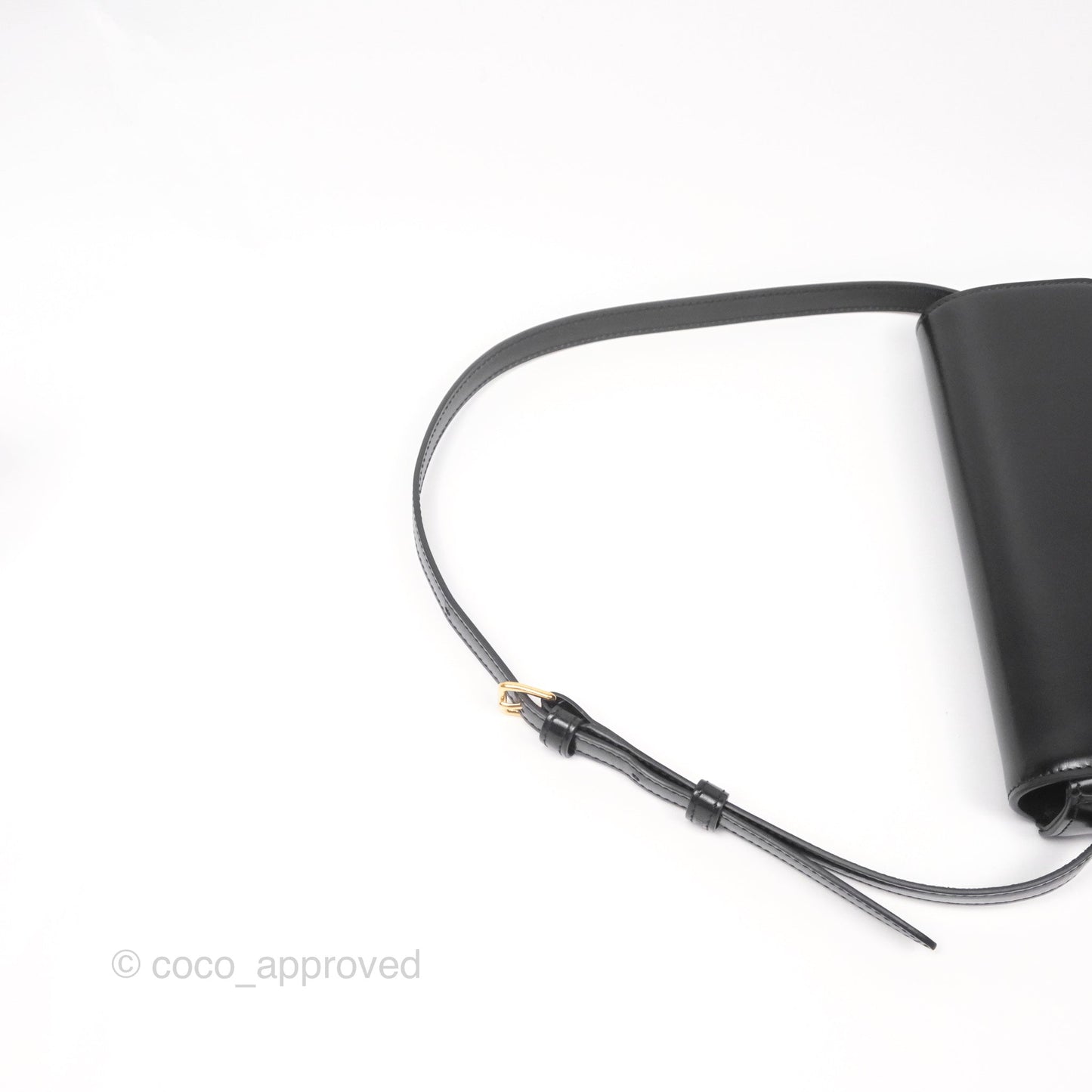 Celine Triomphe Shoulder Bag Black Calfskin