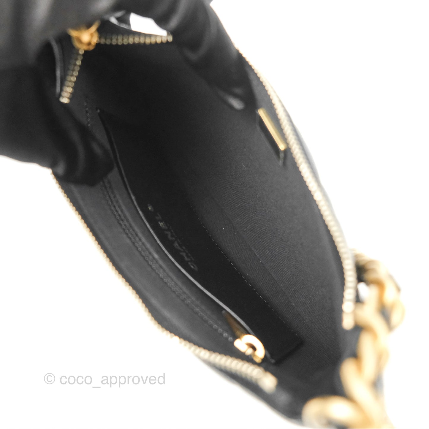 Chanel Chain Around Hobo Bag Black Lambskin Aged Gold Hardware 23B