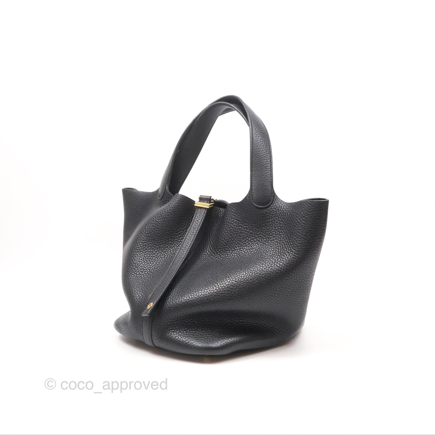 Hermès Picotin 22 Black Noir 89 Clemence Gold Hardware