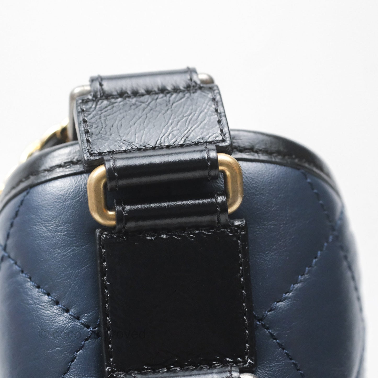 Chanel New Medium Gabrielle Hobo Quilted Navy Black Aged Calfskin