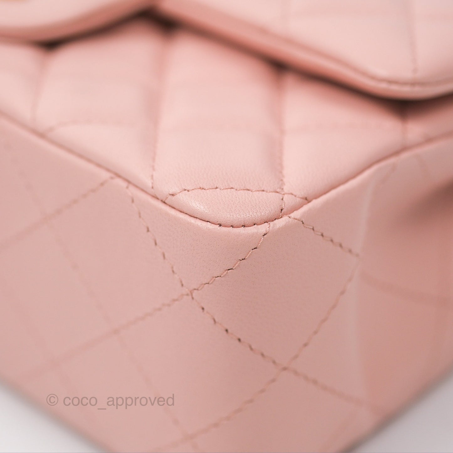 Chanel Quilted Mini Rectangular Flap Baby Pink Lambskin Gold Hardware