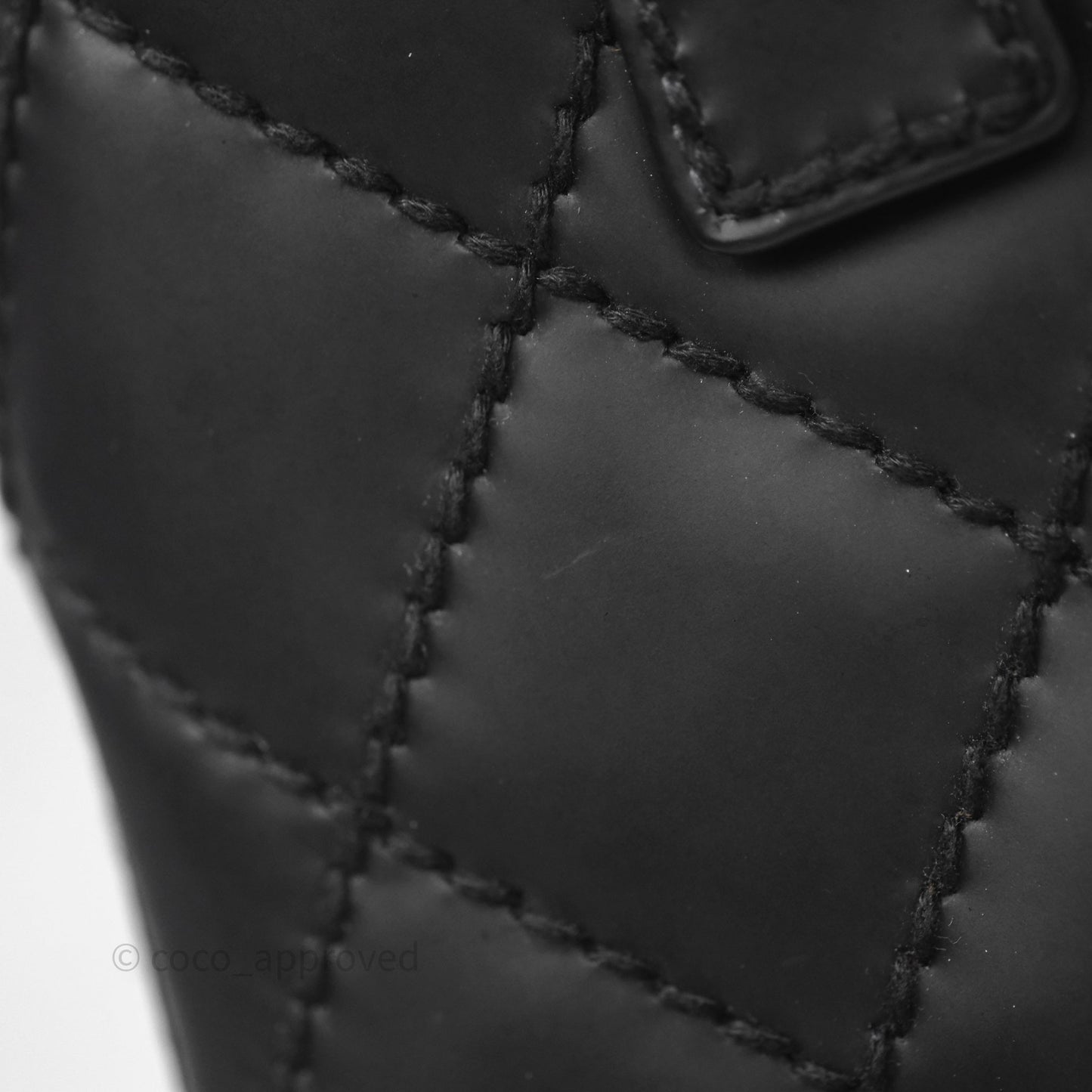 Chanel Vintage Quilted CC Tote Bag Matte Black Calfskin Gold Hardware