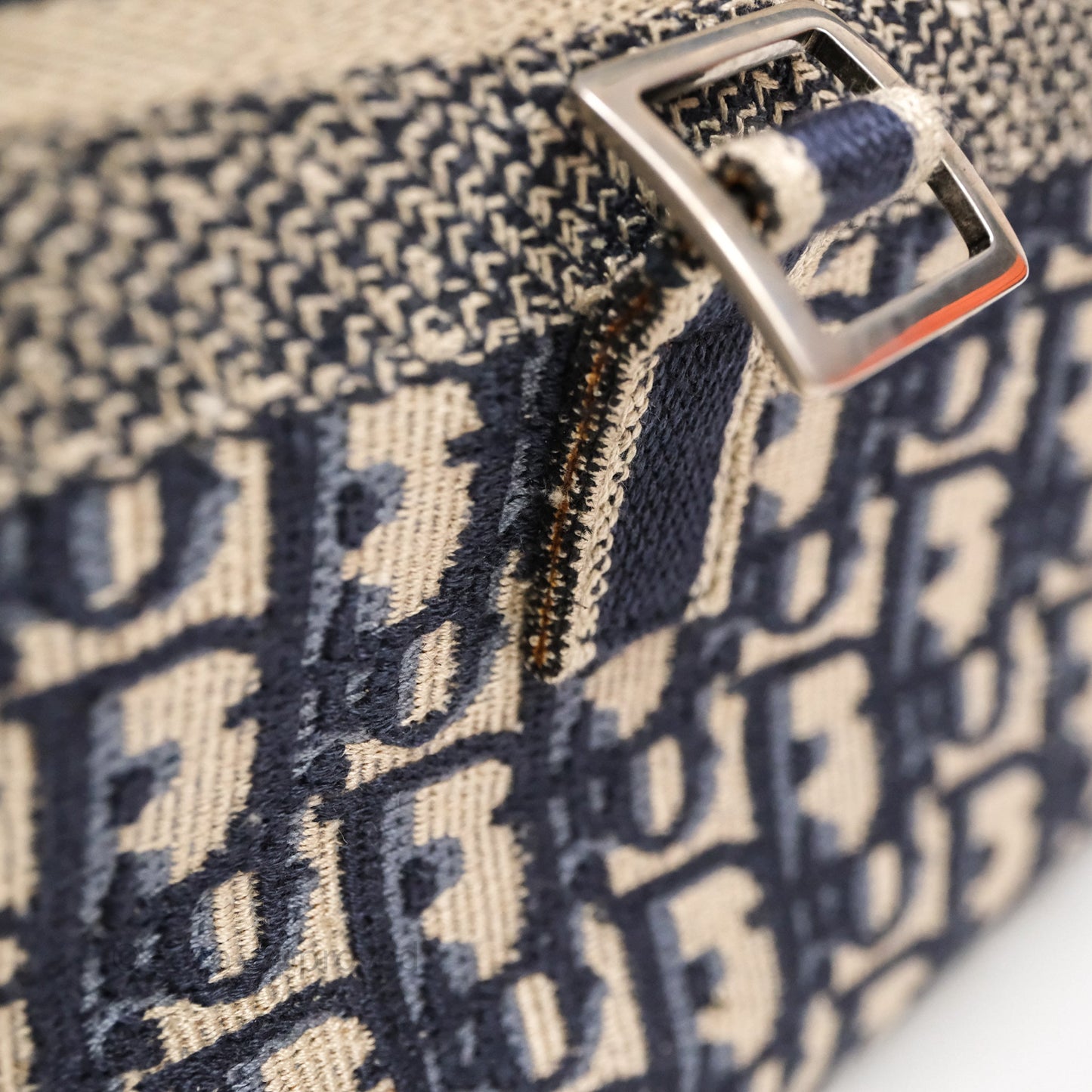 Christian Dior Medium DiorCamp Messenger Bag Oblique Embroidery Blue
