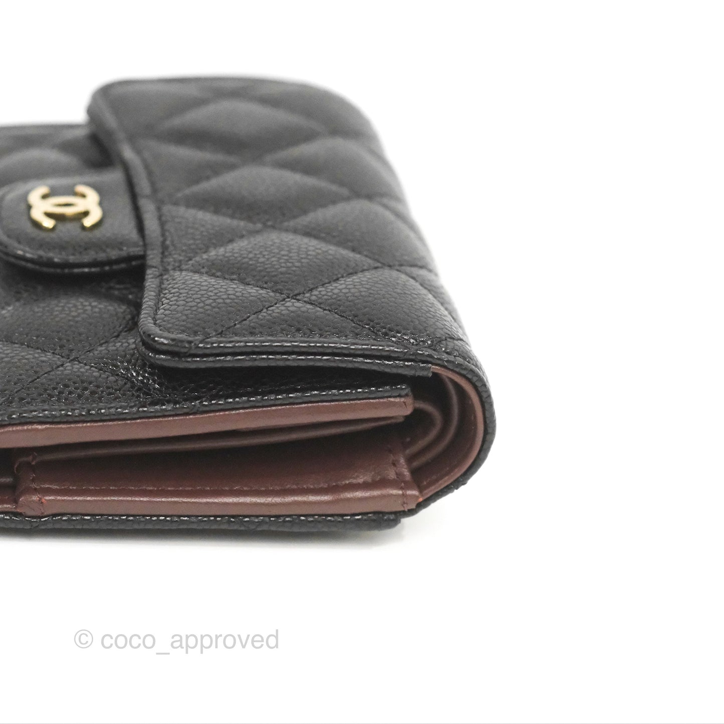Chanel Classic Short Flap Wallet Black Caviar Gold Hardware