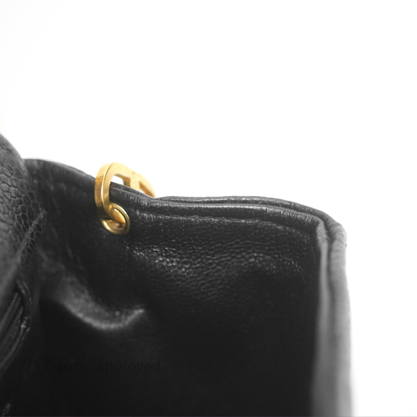 Chanel Small Vintage Quilted Classic Diana Flap Bag Black Caviar 24K Gold Hardware