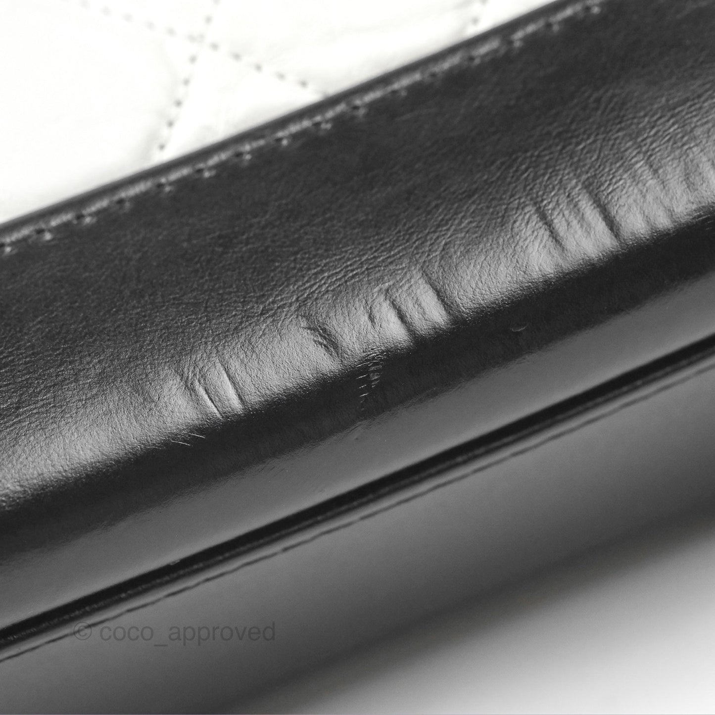 Chanel Small Gabrielle Hobo Quilted Black White Aged Calfskin