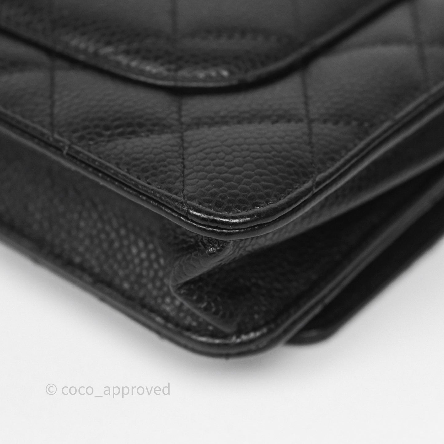 Chanel Classic Wallet On Chain WOC Quilted Black Caviar Gold Hardware