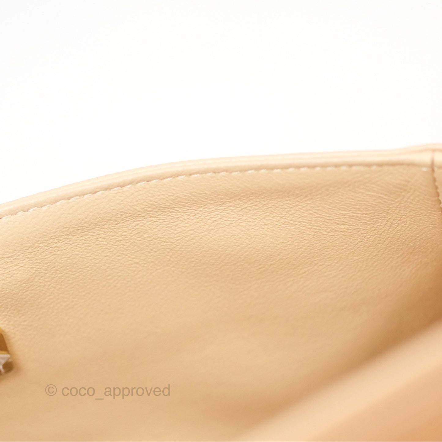 Chanel Classic Small S/M Quilted Flap Beige Caviar Gold Hardware