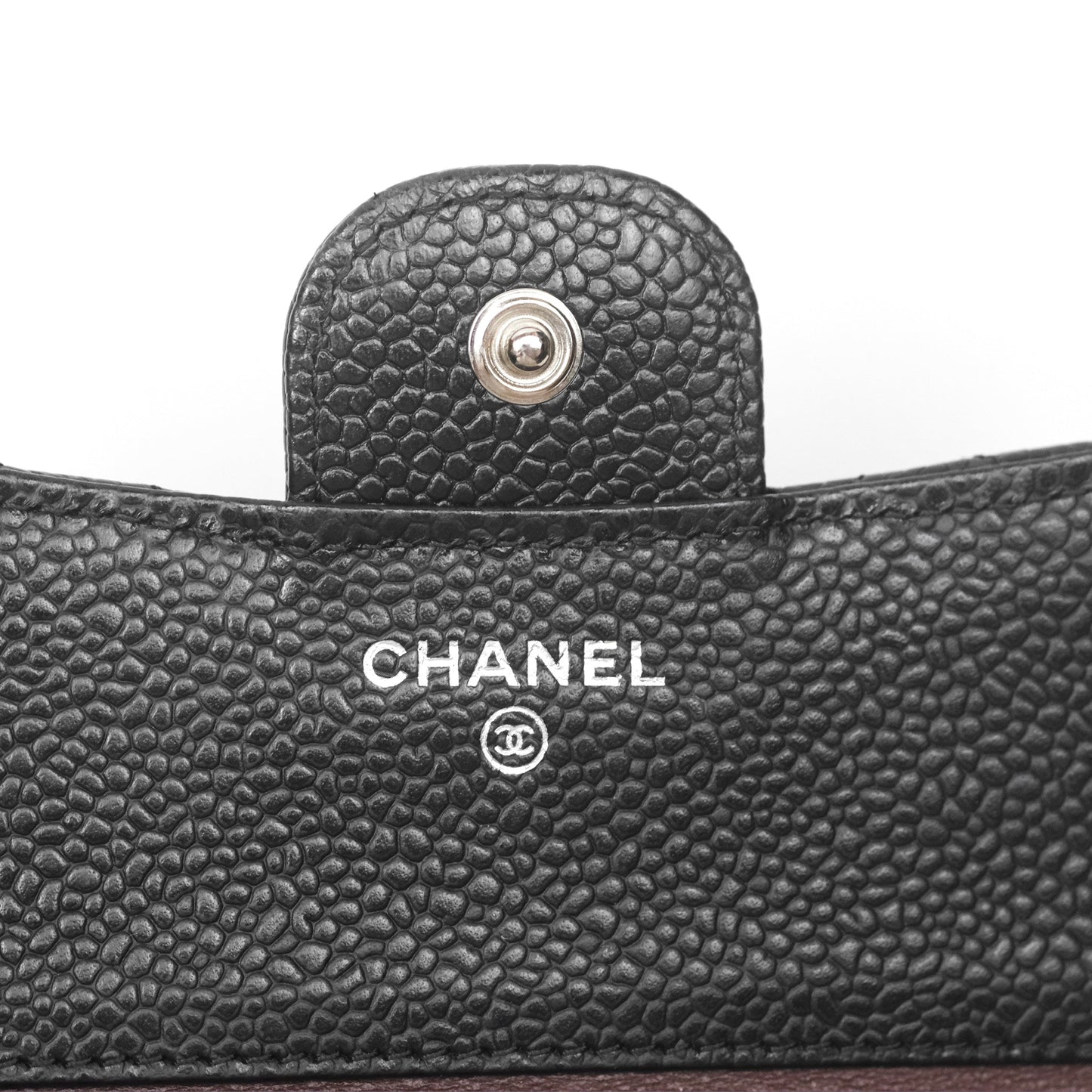 Chanel Classic Short Flap Wallet Black Caviar Silver Hardware