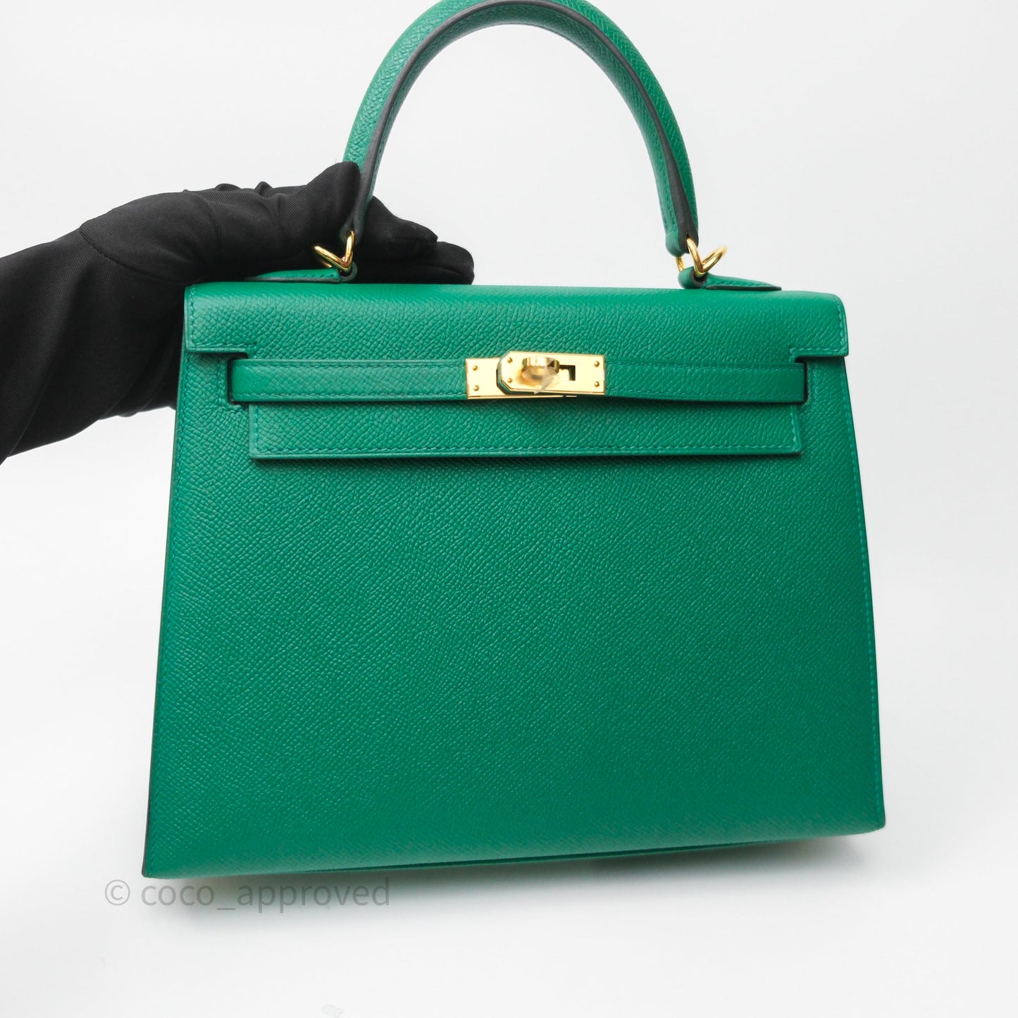 Hermes Kelly 25 Sellier Vert Vertigo Epsom Gold Hardware