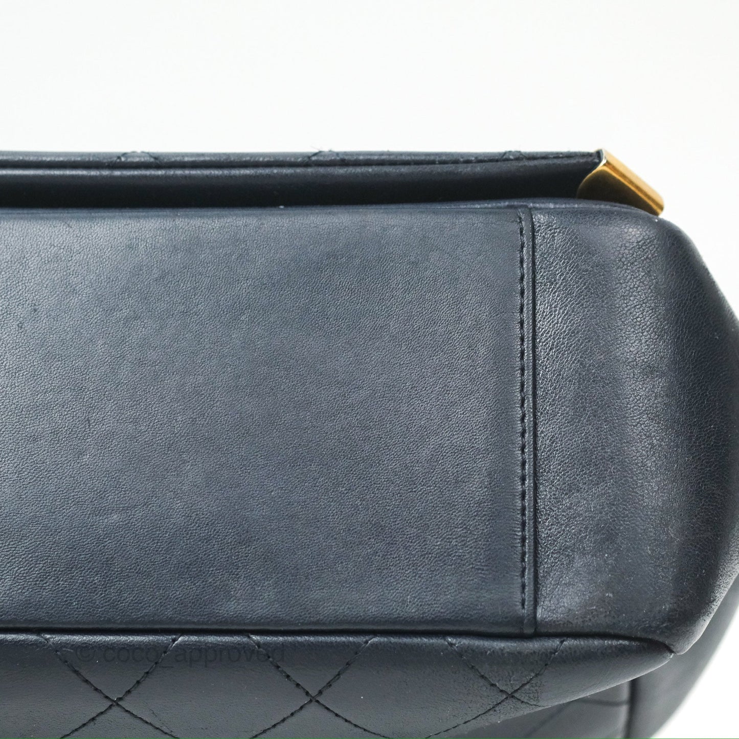 Chanel Medium Around The Corner Shopping Tote Navy Lambskin