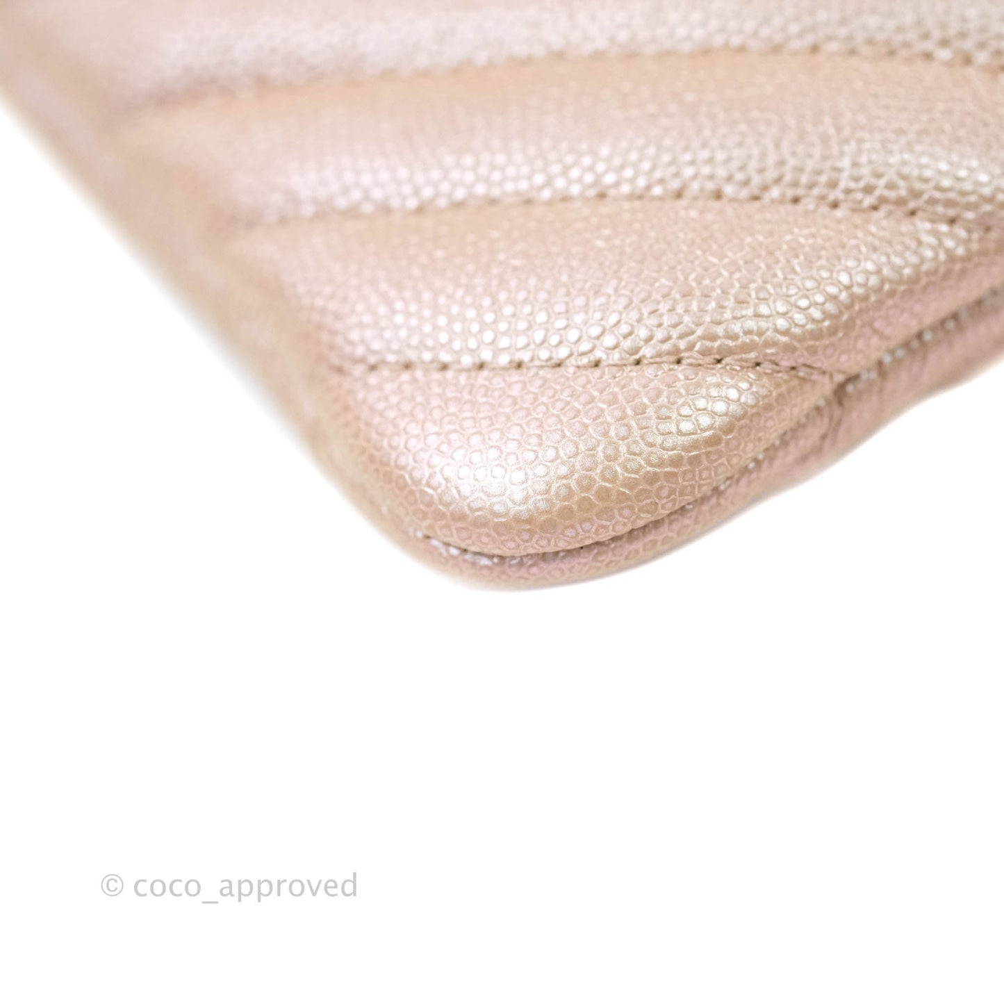 Chanel Large O Case Chevron Rose Gold 17B