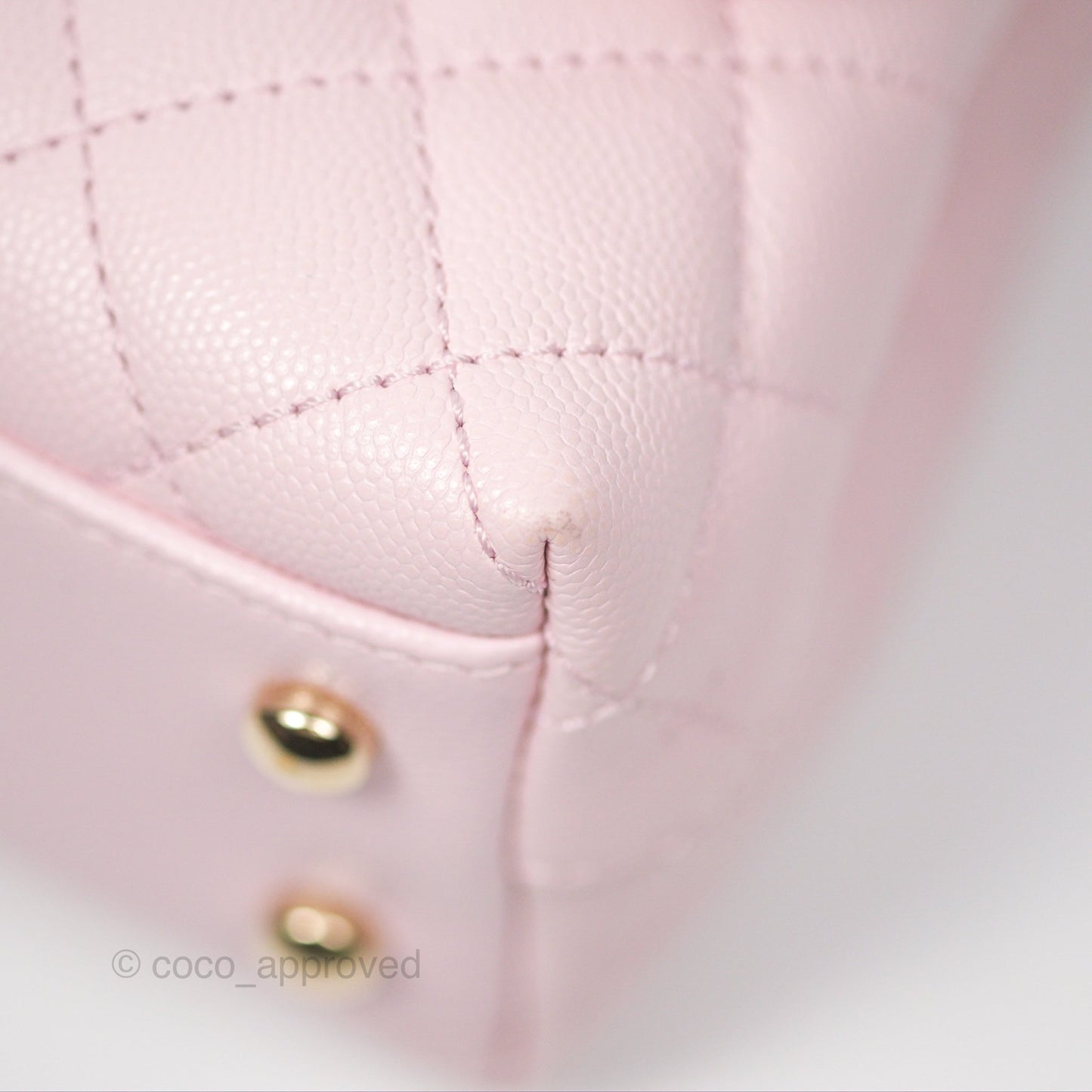 Chanel Small Coco Handle Light Pink Caviar Gold Hardware