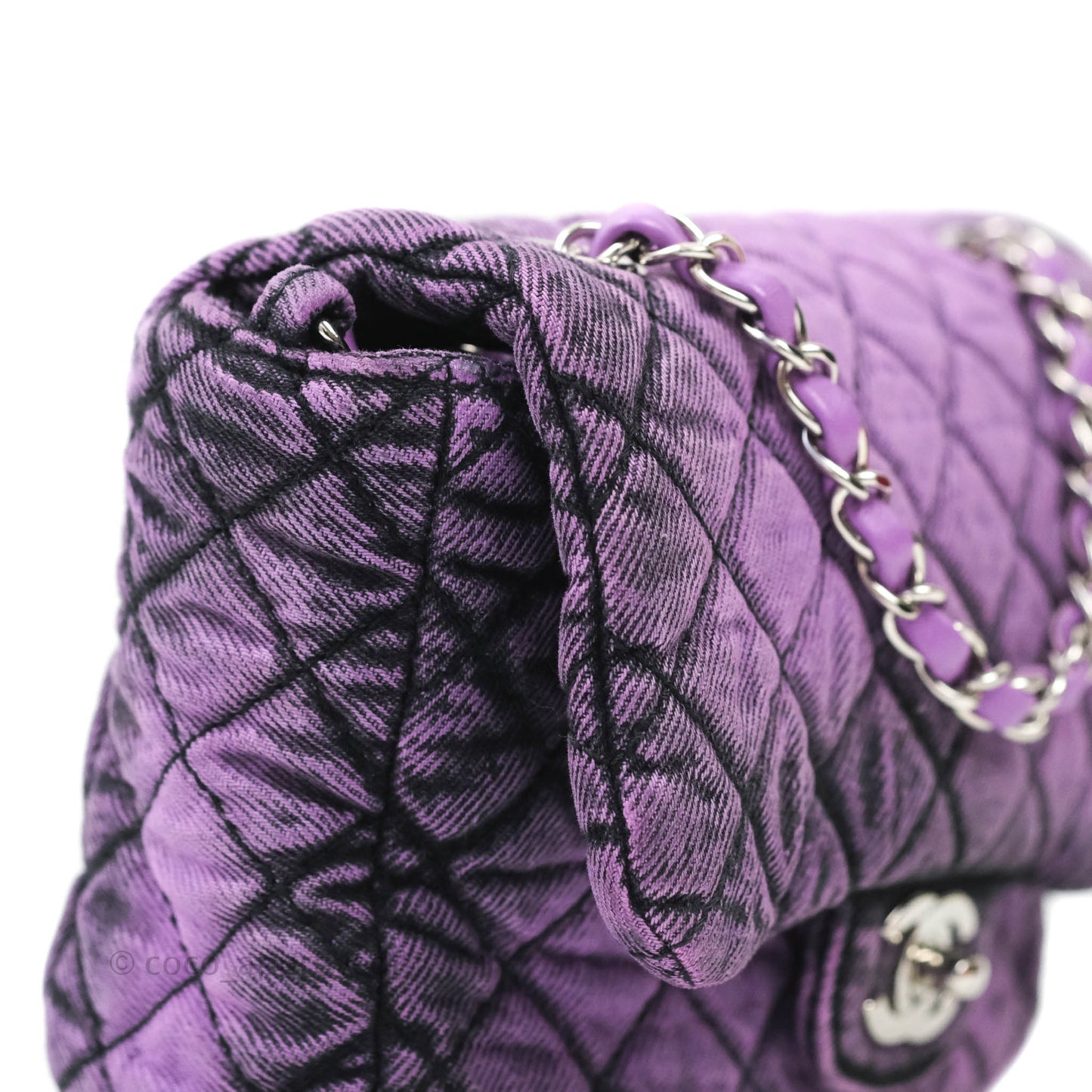 Chanel Denimpression Quilted Small Flap Purple Black
