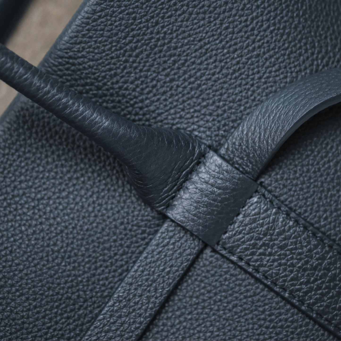 Loro Piana Ghiera Shopper Small Blue Navy Calfskin Sun Gold Hardware