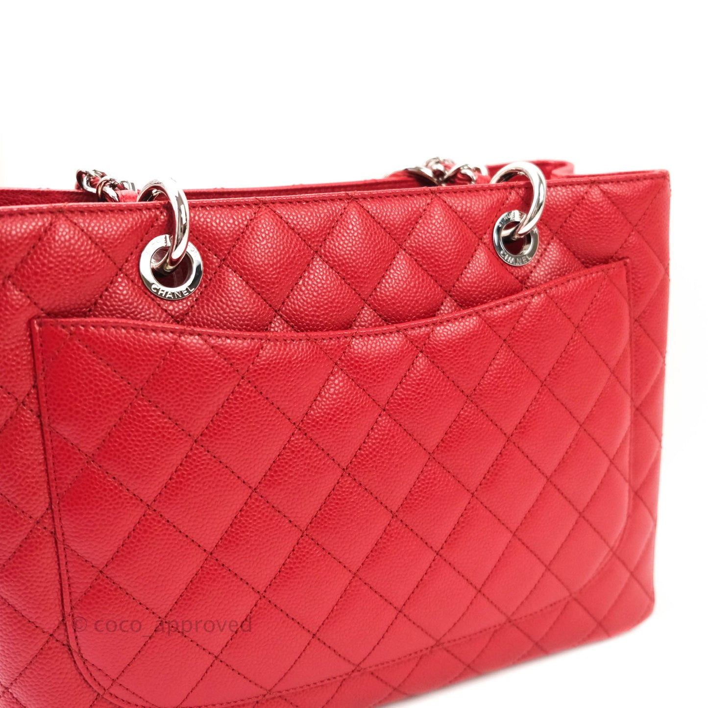 Chanel GST Red Caviar Silver Hardware