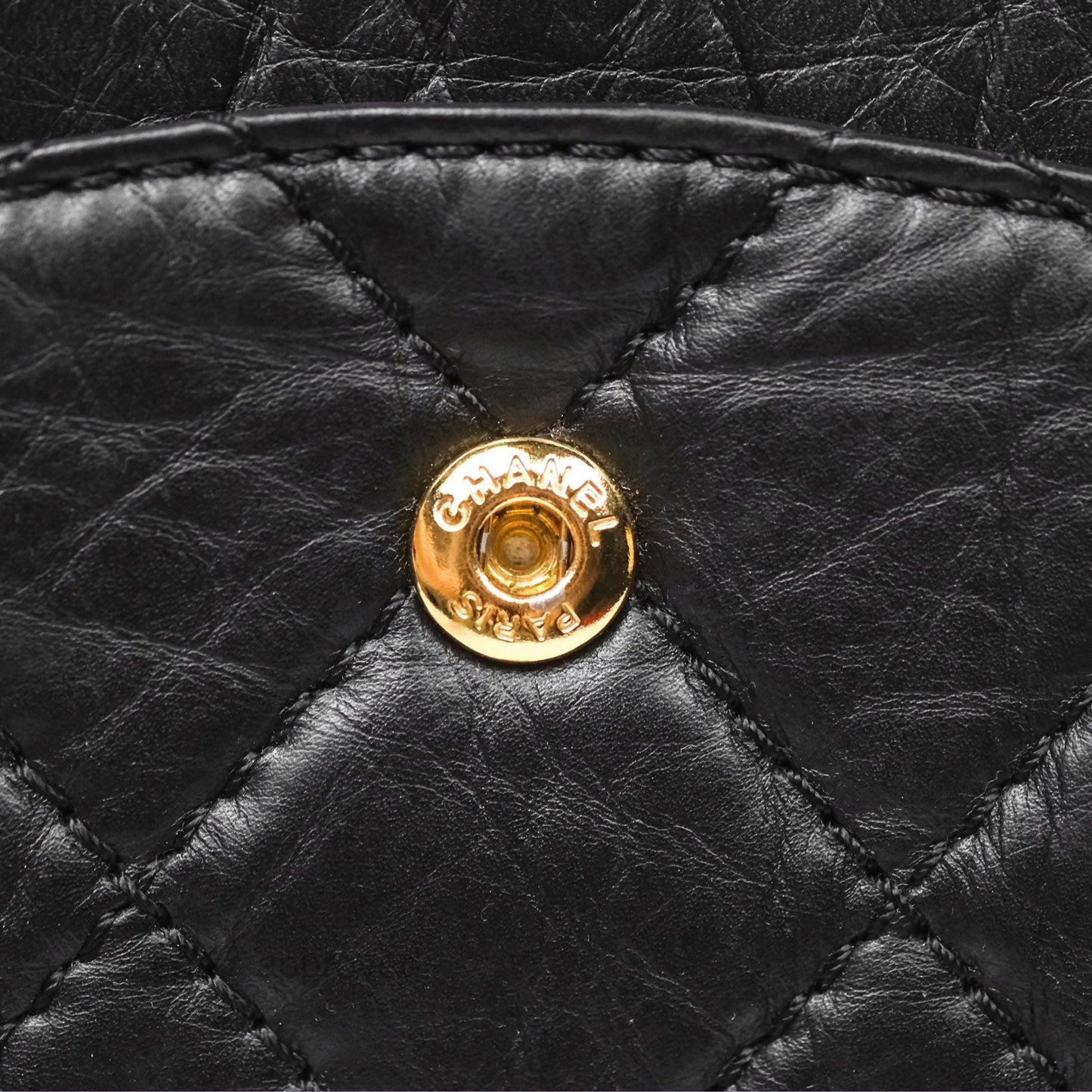 Chanel Reissue 227 Quilted Aged Calfskin Black Gold Hardware