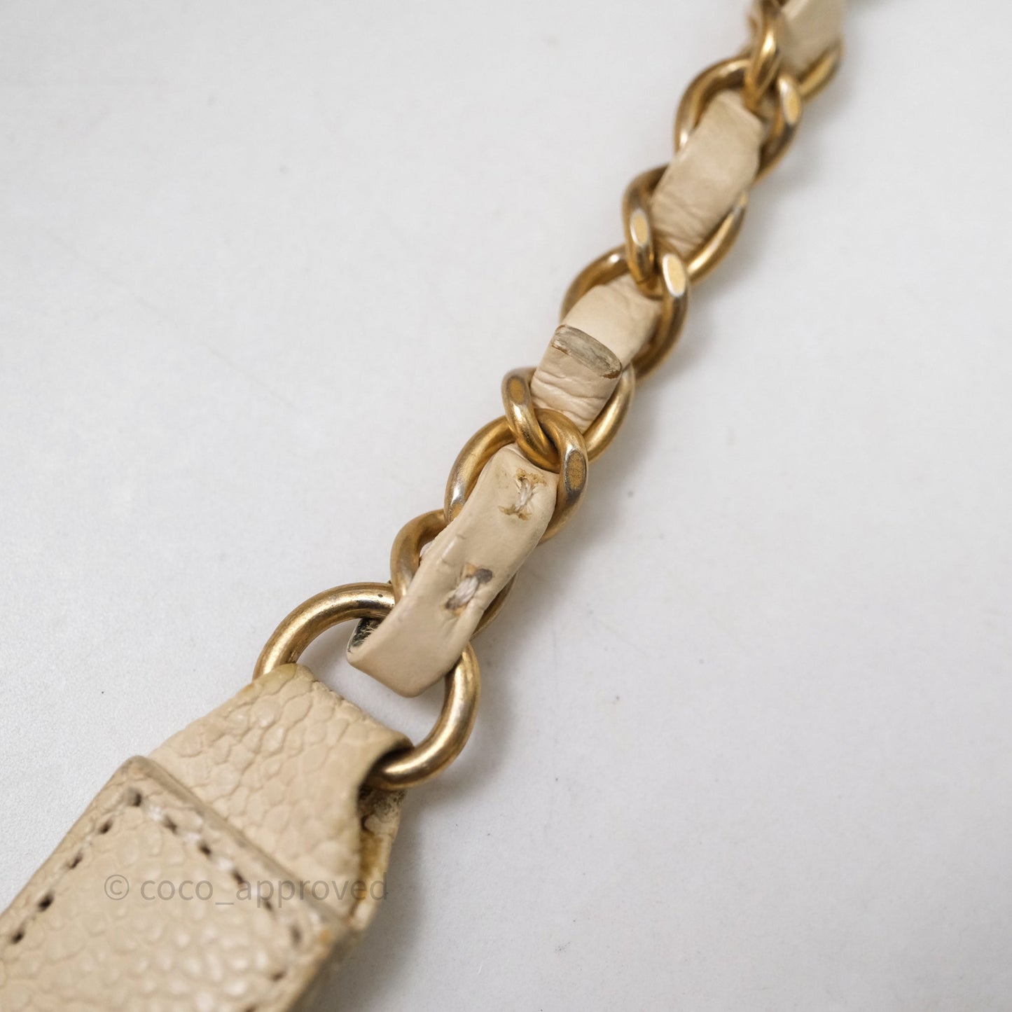 Chanel Quilted Caviar Waist Bag Ivory Aged Gold Hardware