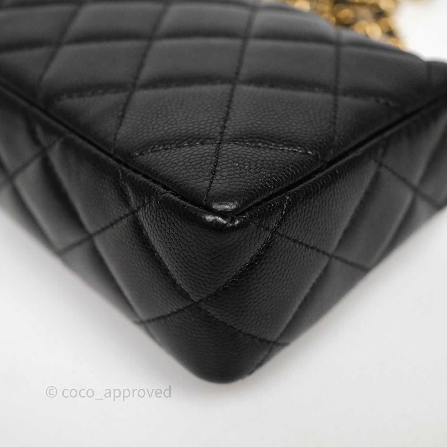 Chanel Clutch on Chain Black Caviar Gold Hardware 25A