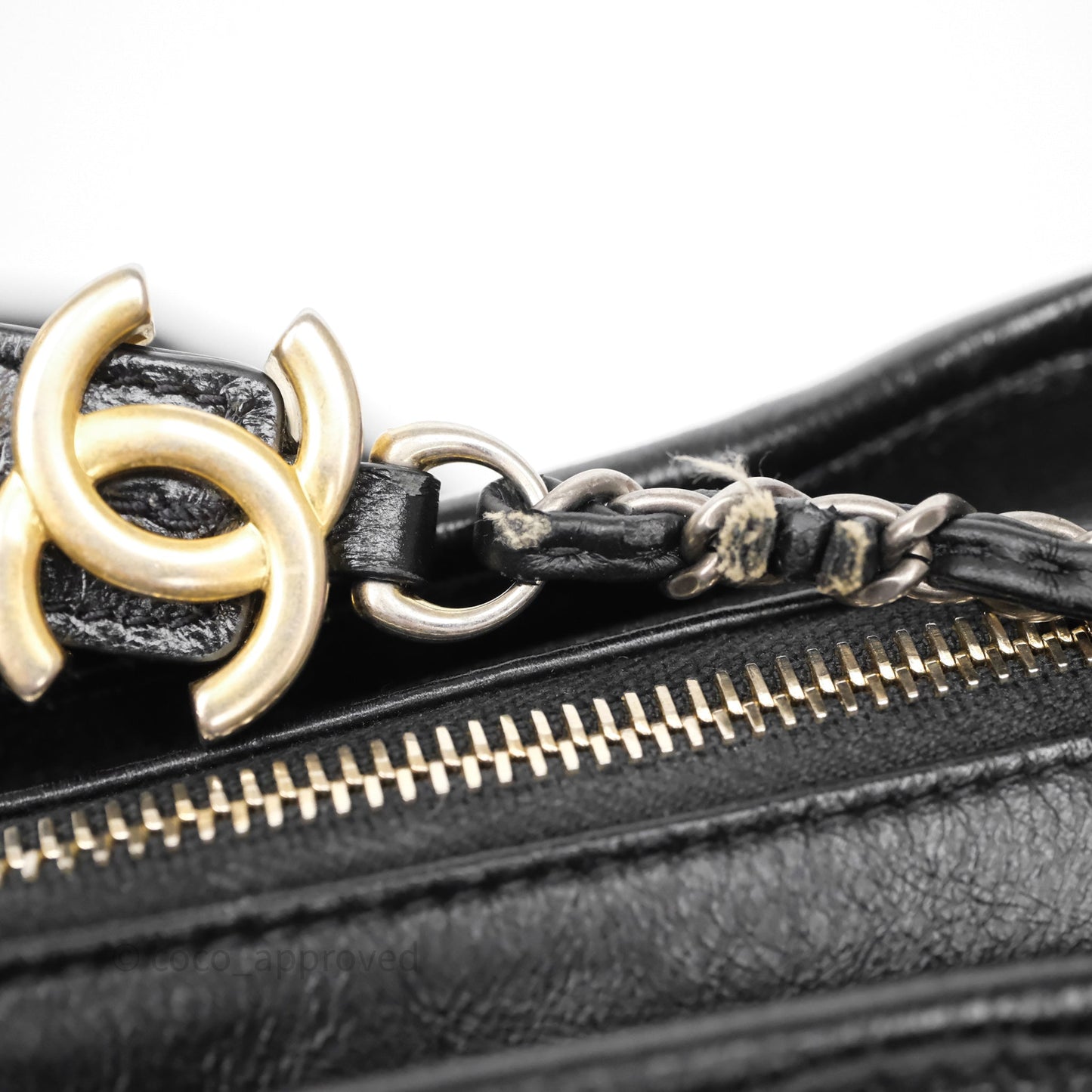 Chanel Small Gabrielle Hobo Quilted Black Aged Calfskin