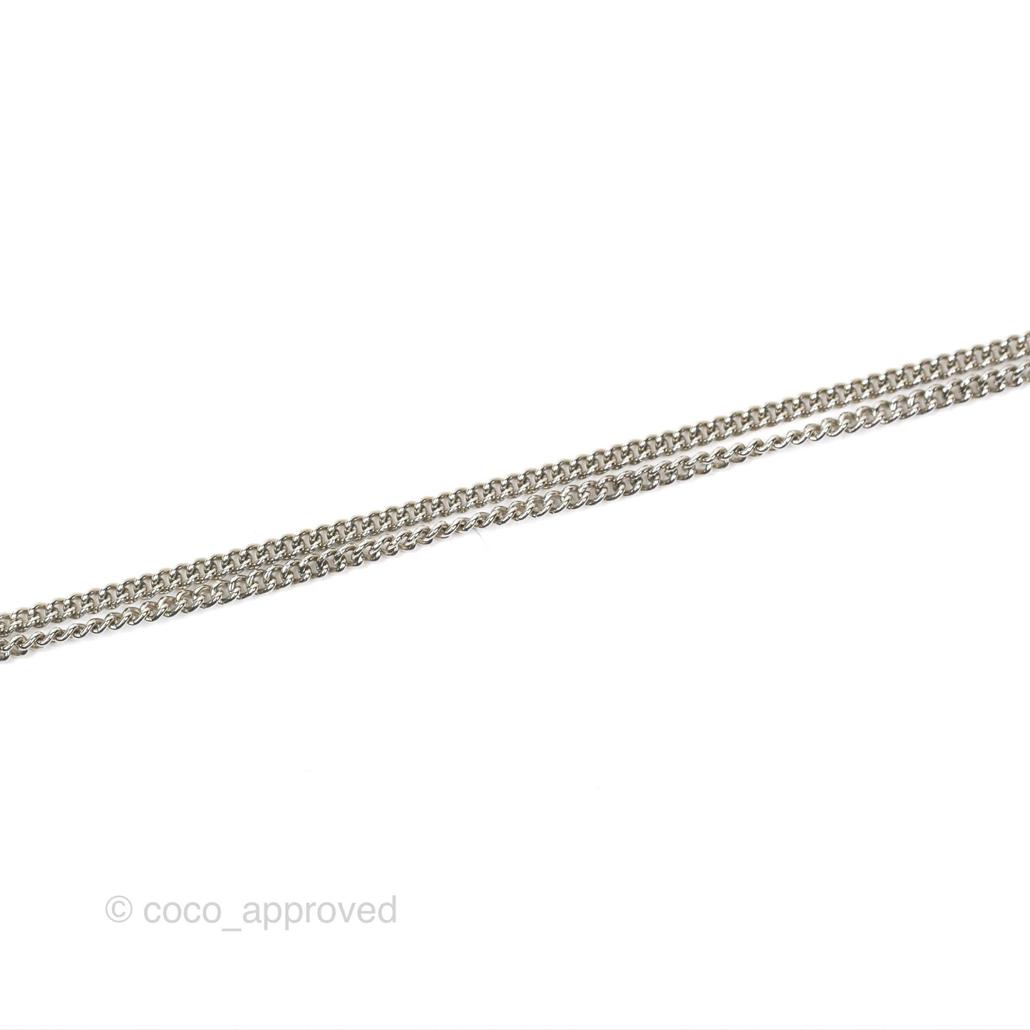 Chanel CC Crystal Necklace Silver Tone 11V