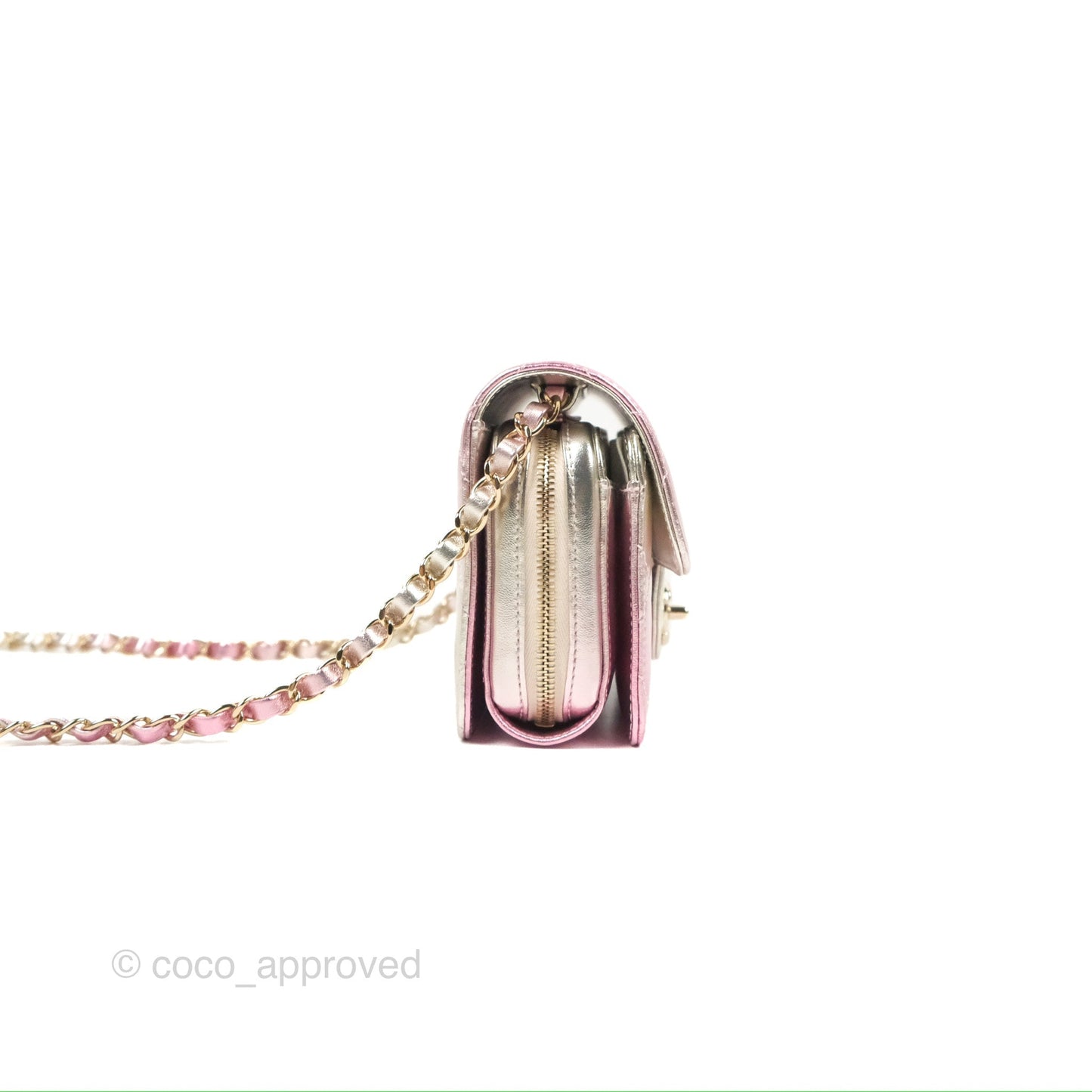 Chanel Mini Flap Bag Metallic Gradient Pink/Silver Lambskin Gold Hardware