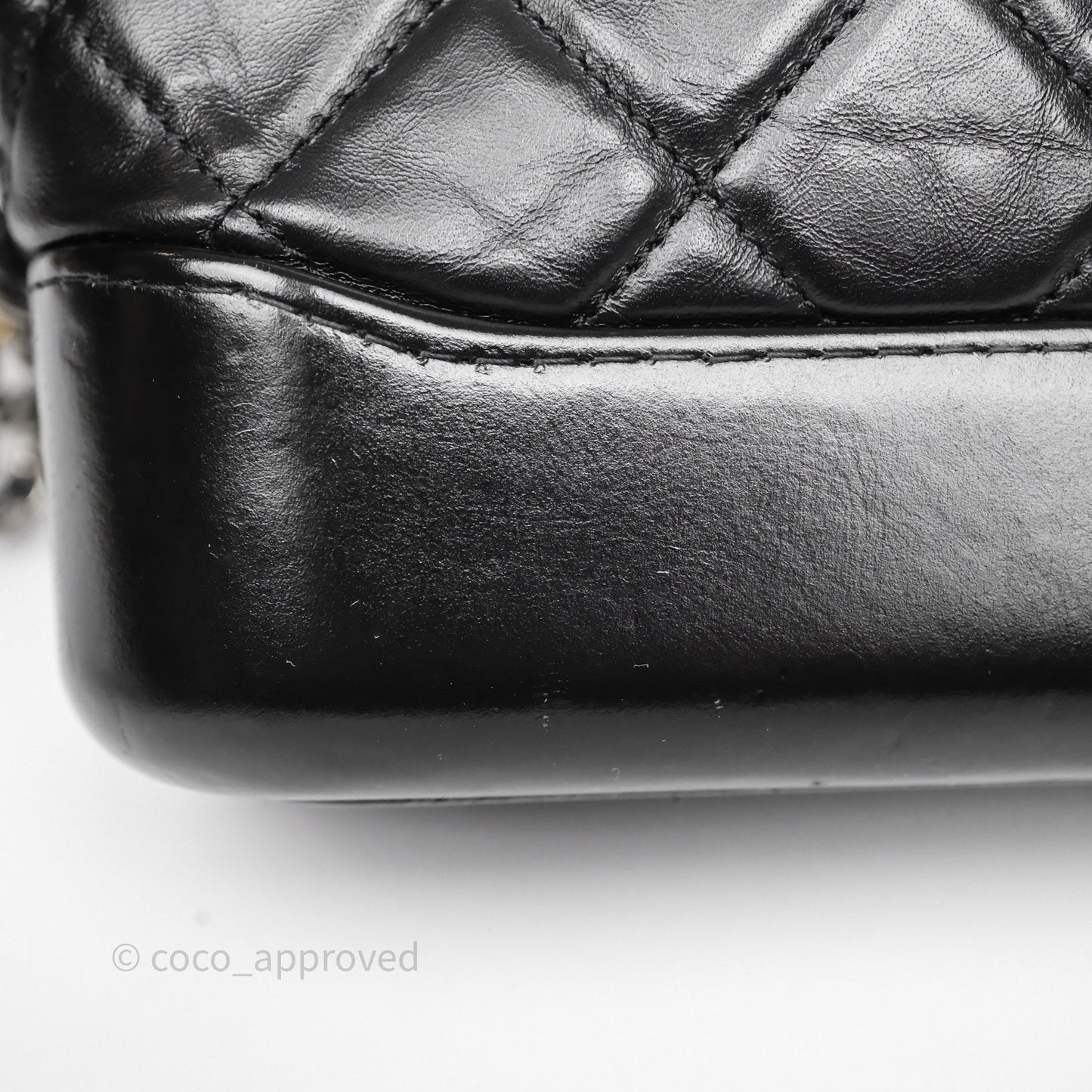Chanel Small Gabrielle Hobo Quilted Black Aged Calfskin