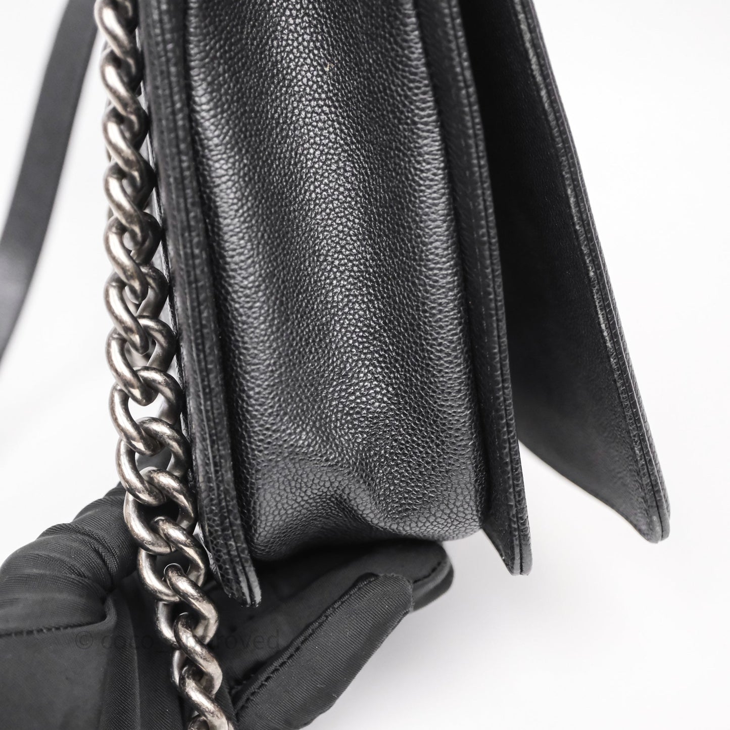 Chanel Quilted New Medium Boy Black Caviar Ruthenium Hardware