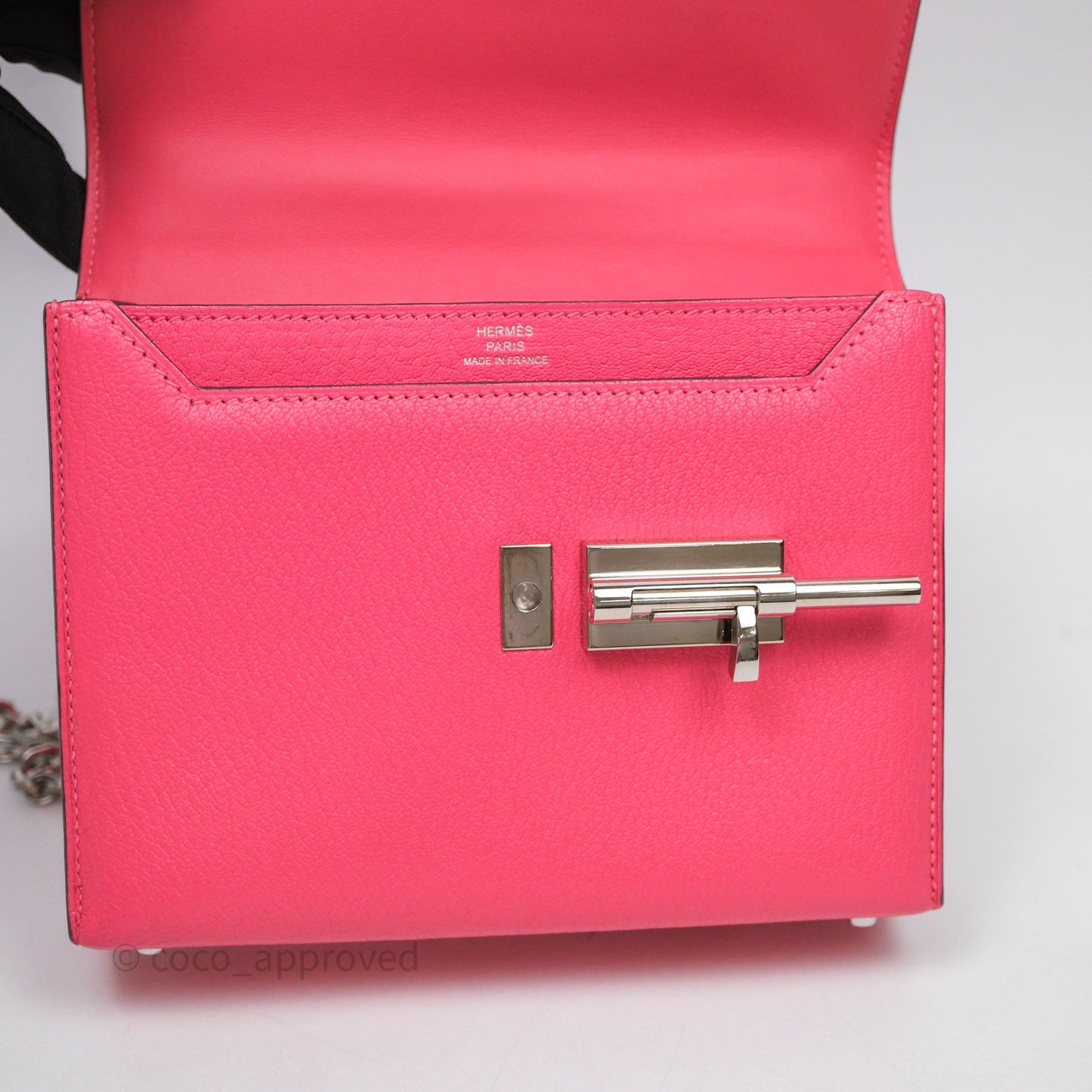 Hermès Mini Verrou Chaine Bag Rose Lipstick U5 Chevre Mysore Palladium Hardware