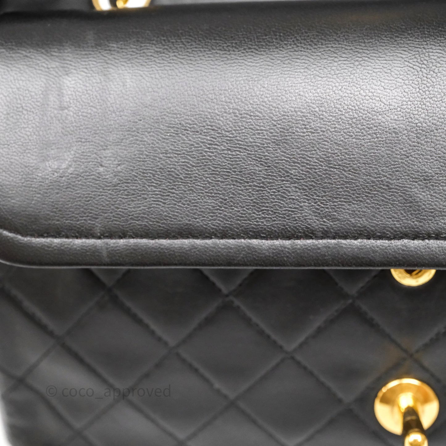 Chanel Vintage Medium Classic Flap Black Lambskin 24K Gold Hardware