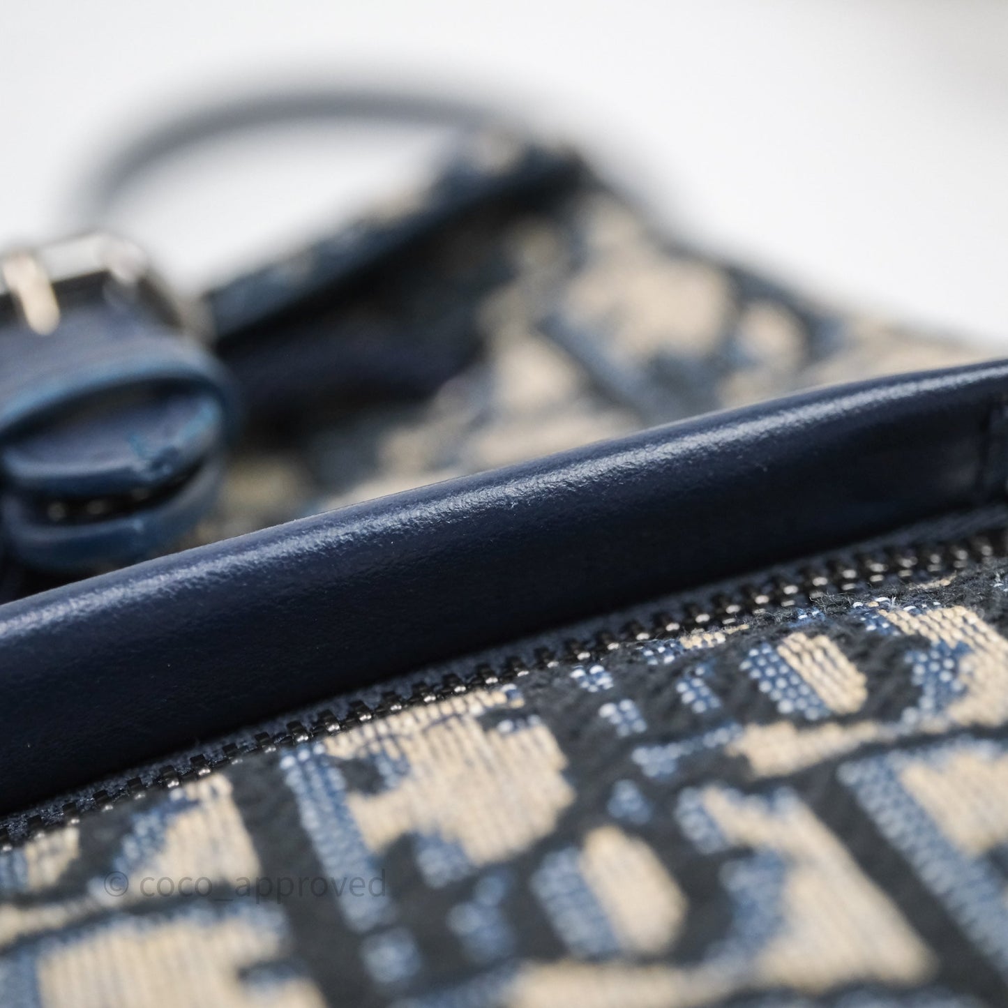 Christian Dior Mini Backpack Oblique Jacquard Beige and Blue