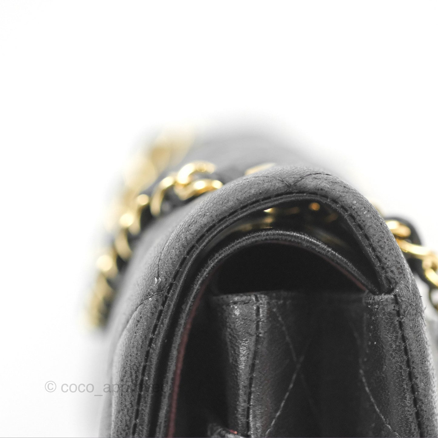 Chanel Classic M/L Medium Flap Quilted Black Lambskin Gold Hardware
