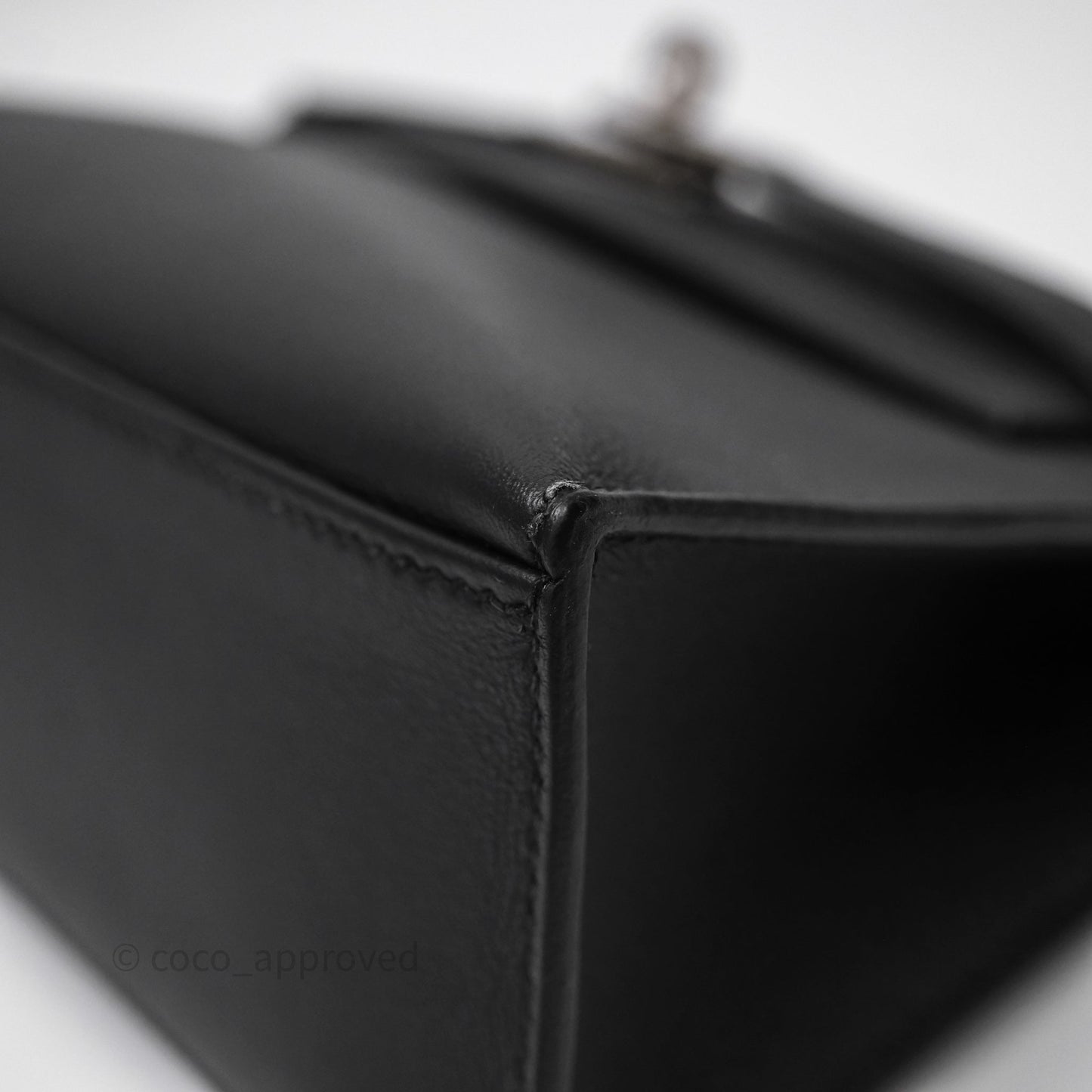 Hermès Kelly Pochette Clutch Black Swift Palladium Hardware