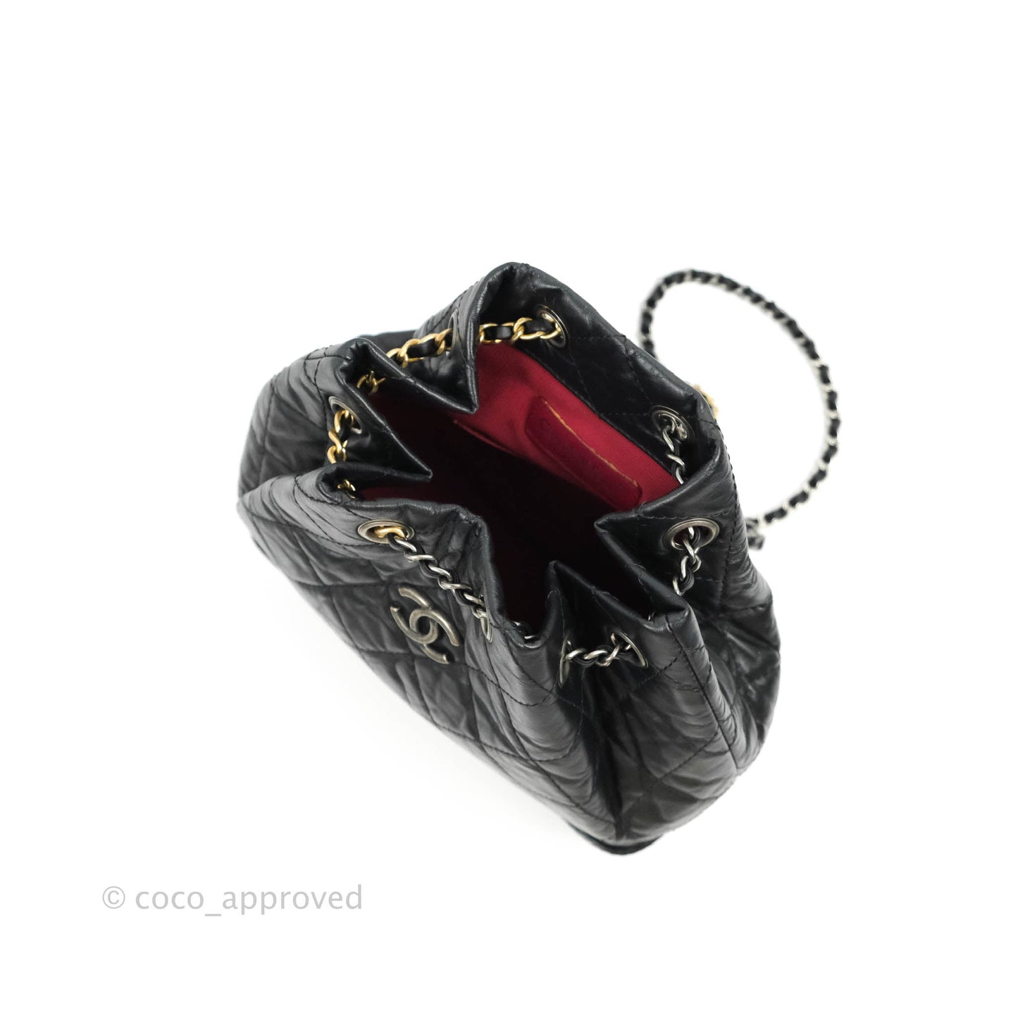 Chanel Small Gabrielle Backpack Black Aged Calfskin