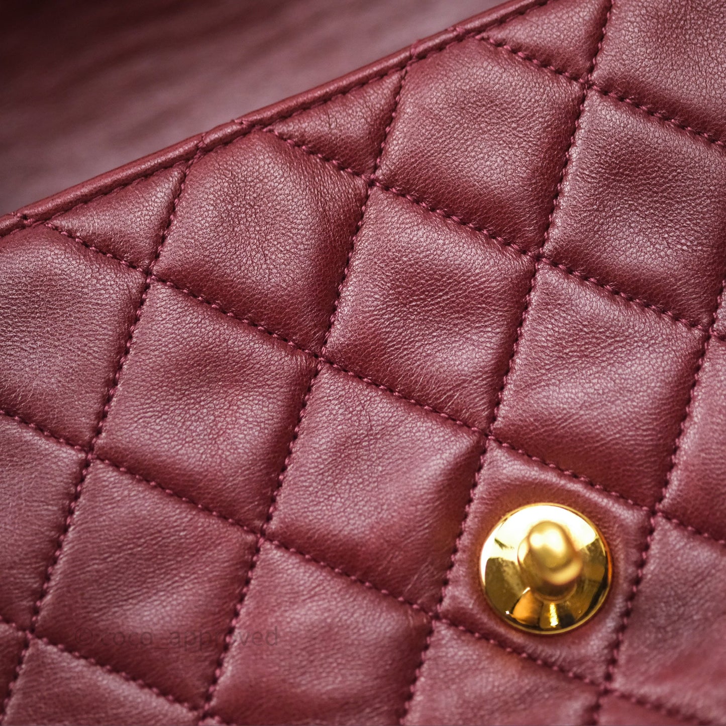 Chanel Vintage Mini Square Burgundy Lambskin 24K Gold Hardware