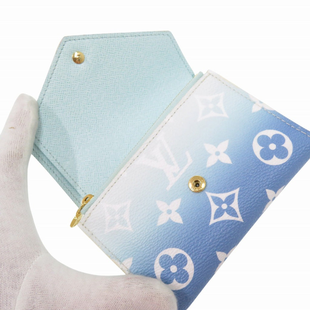 LOUIS VUITTON Tri-fold wallet M80387 Monogram canvas blue By the Pool Collection Portefeuille Victorine