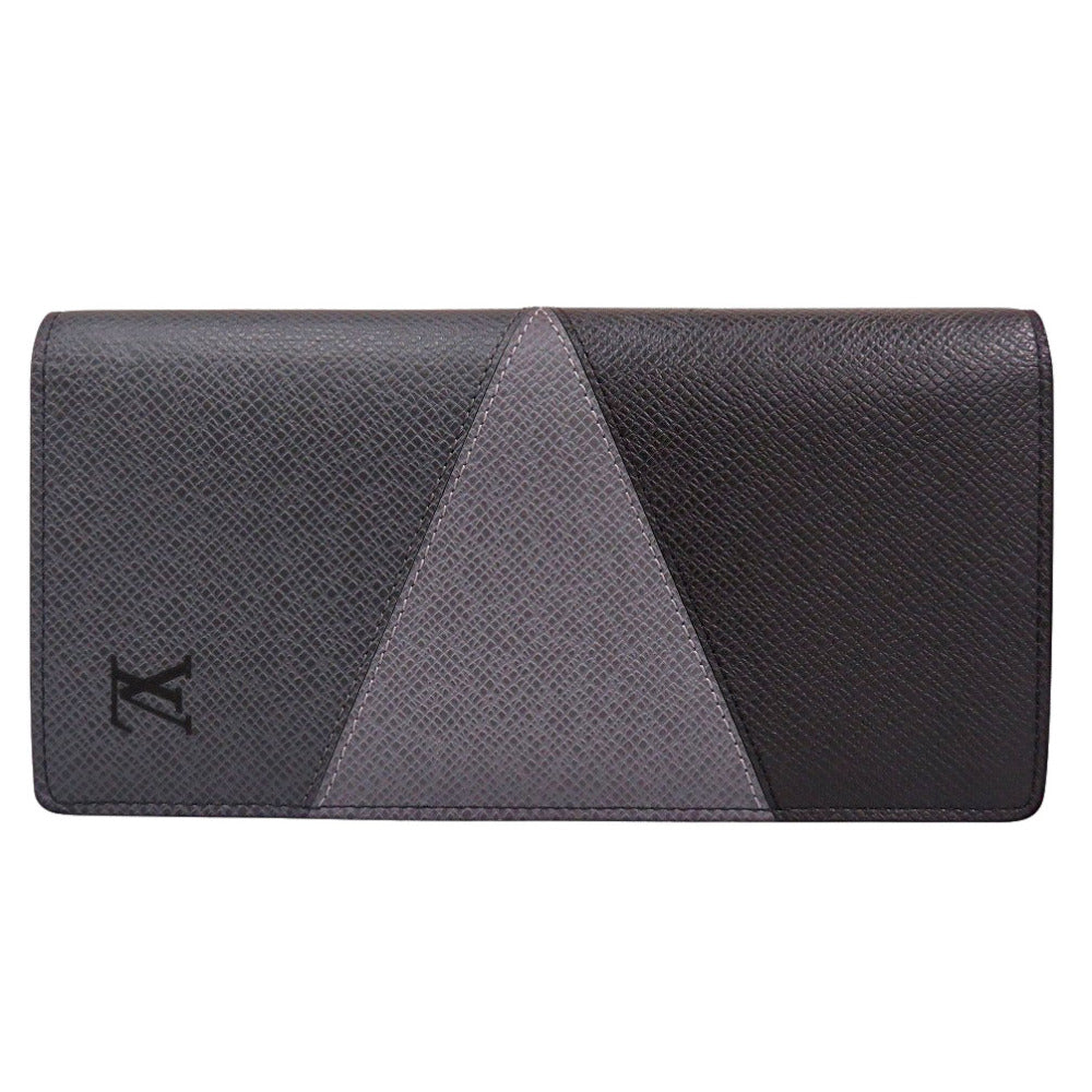 LOUIS VUITTON Long Wallet Purse M30715 Taiga gray Taiga Portefeuille Plaza NM