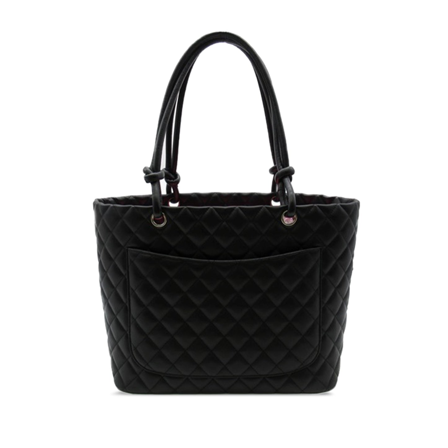 Luxury Chanel Cambon Ligne Tote Black Calfskin Silver