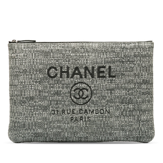 Luxury Chanel Deauville O'Case Grey Canvas