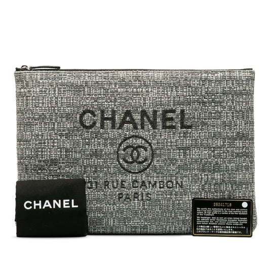 Luxury Chanel Deauville O'Case Grey Canvas