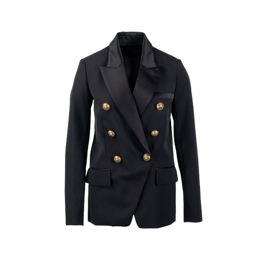 Balmain size 34 classic wool jacket black with gold button