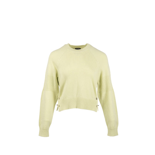 Chanel 24b Size 38 Turnlock Pull Over Cashmere Light Green SHW