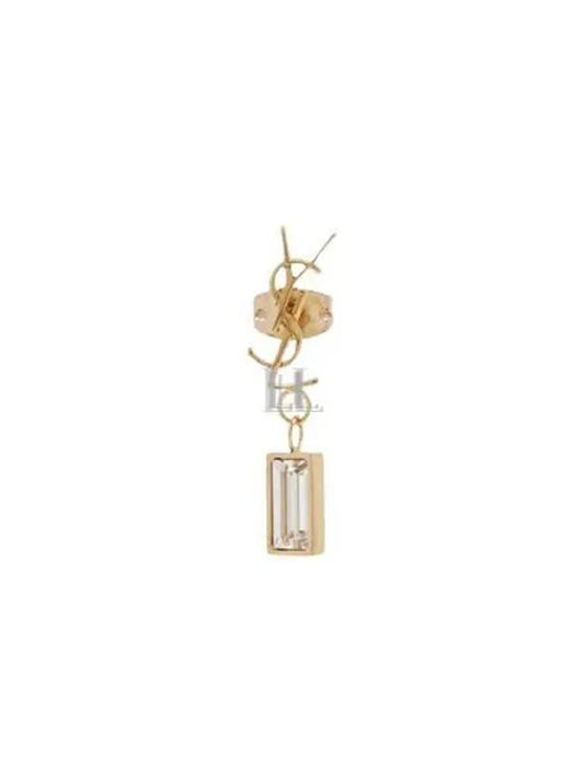 Luxury Saint Laurent Monogram Logo Earrings Gold