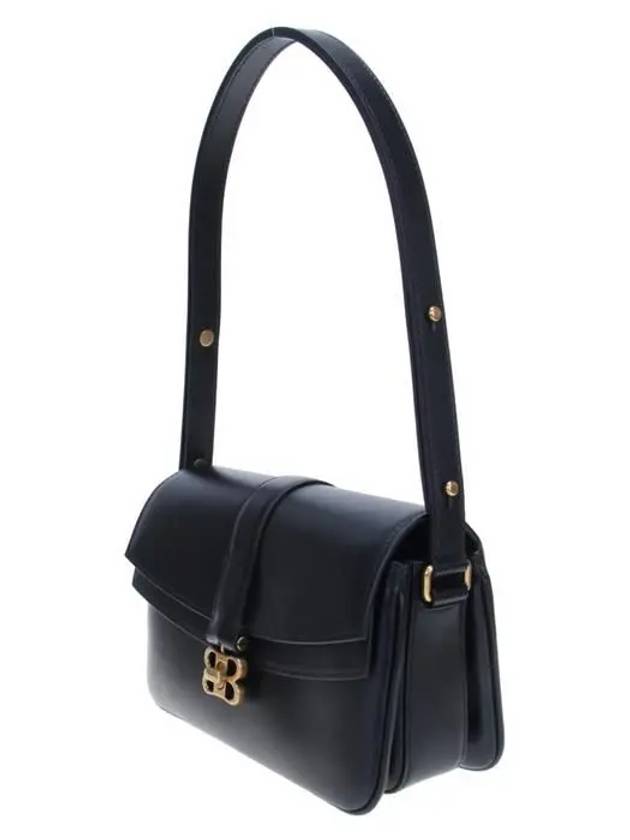 Luxury Balenciaga WoMen's BB Buckle Flap Shoulder Bag Black